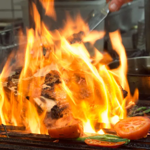 Flammen auf dem Grill